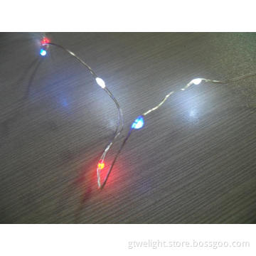 High Bright Red LED Silver Wire String Light